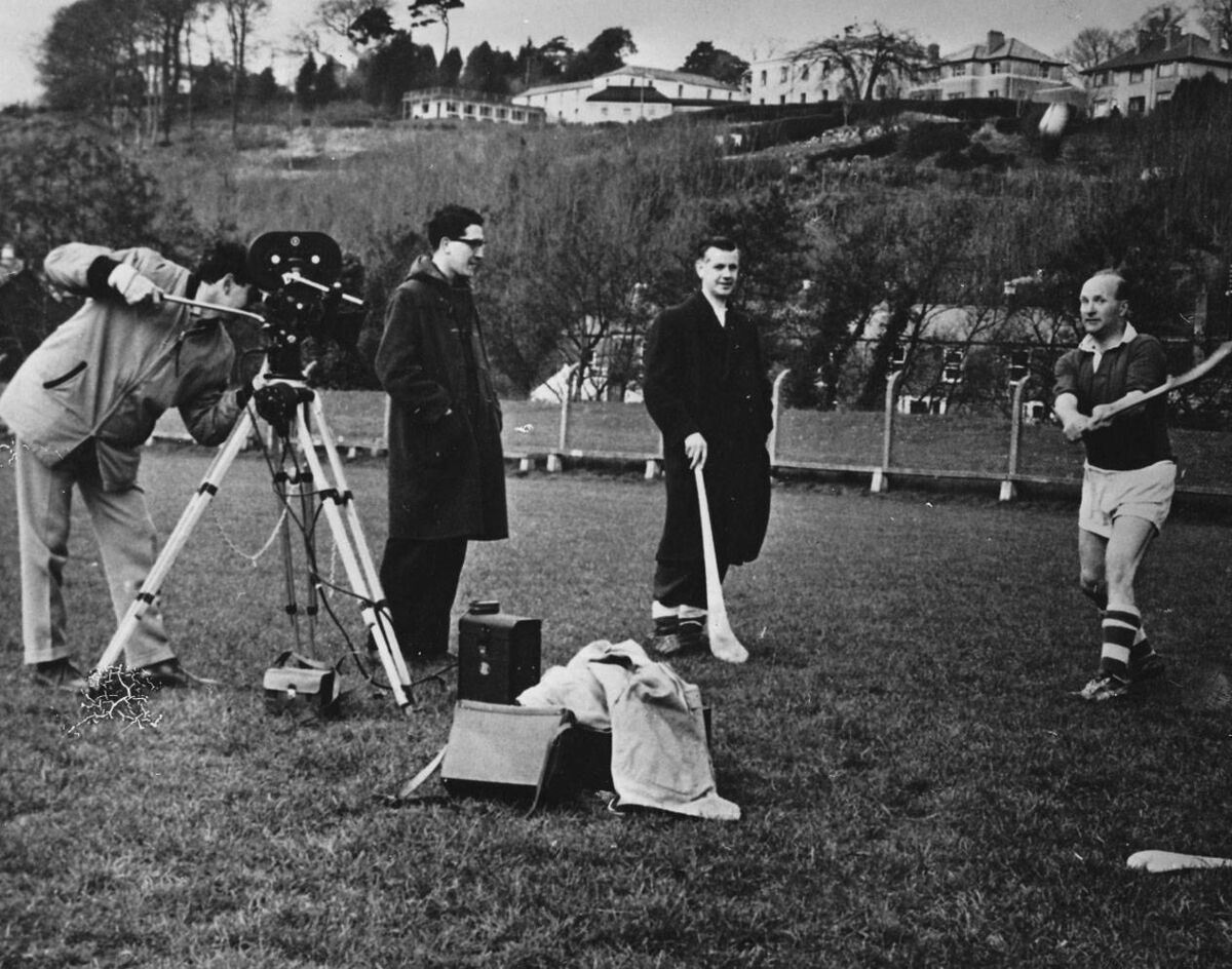 Louis Marcus filming with Christy Ring. 