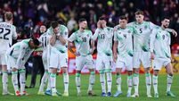 The Ireland team dejected after losing to the penalty shootout 26/3/2026
