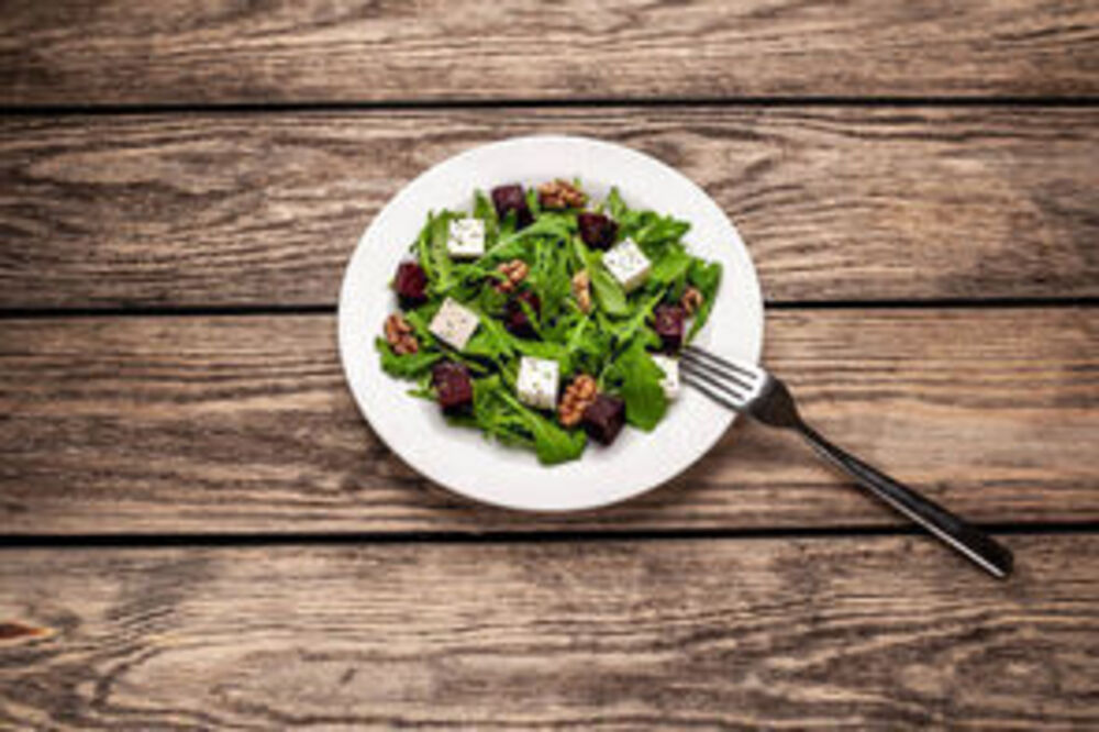 Roast Beetroot with Ardsallagh Goat Cheese and Balsamic Dressing and Wild Garlic Flowers