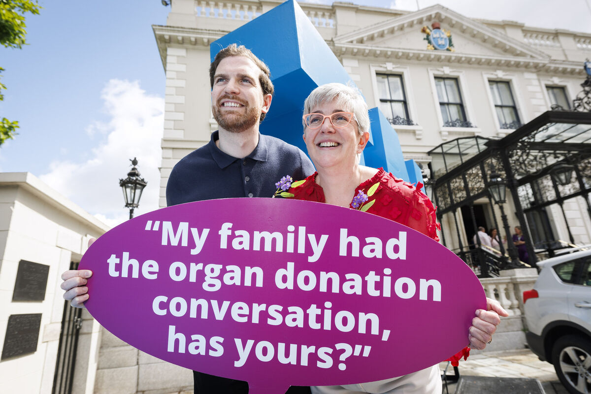 Kidney transplant recipient Daire Casey and his mother Emer Casey from Leixlip, Co Kildare.