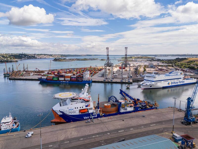 Cable laying vessel Calypso docked in the Port of Cork.