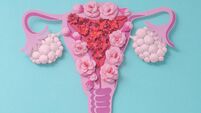 Concept polycystic ovary syndrome, PCOS. Copy space, women reproductive system.