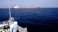 Omani navy patrol keeps an eye on oil tanker traffic in the Strait of Hormuz.and the Bulf of Oman