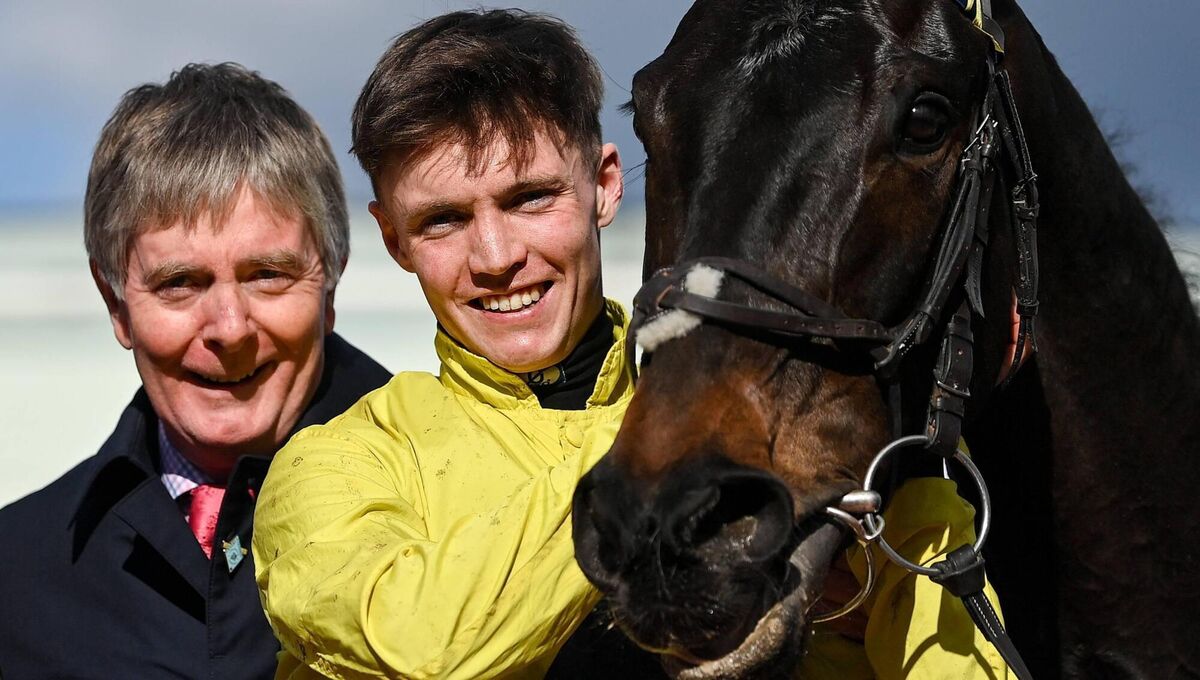 Jockey Michael O'Sullivan and Barry Connell celebrate in the winners' enclosure after Marine Nationale won the Supreme Novices' Hurdle at Cheltenham in 2023. File picture: Seb Daly/Sportsfile Jockey Michael O'Sullivan and Barry Connell celebrate in the winners' enclosure after Marine Nationale won the Supreme Novices' Hurdle at Cheltenham in 2023. File picture: Seb Daly/Sportsfile