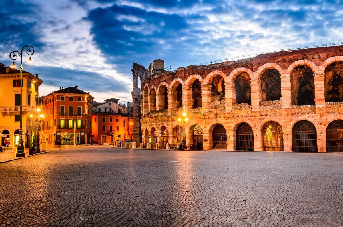 The amphitheatre at Piazza Bra, completed in 30AD, the third largest in the world The amphitheatre at Piazza Bra, completed in 30AD, the third largest in the world