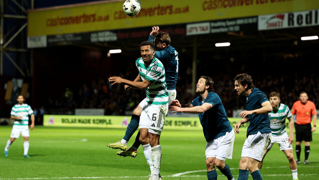 <p>Motherwell’s Sam Nicholson was penalised following a VAR review (Robert Perry/PA)</p>