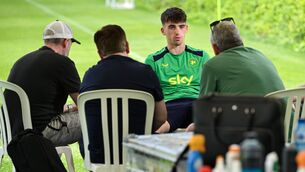 <p>CHIT-CHAT: Andrew Moran during a Republic of Ireland media conference at La Finca Resort in Alicante, Spain. Pic: Stephen McCarthy/Sportsfile</p>