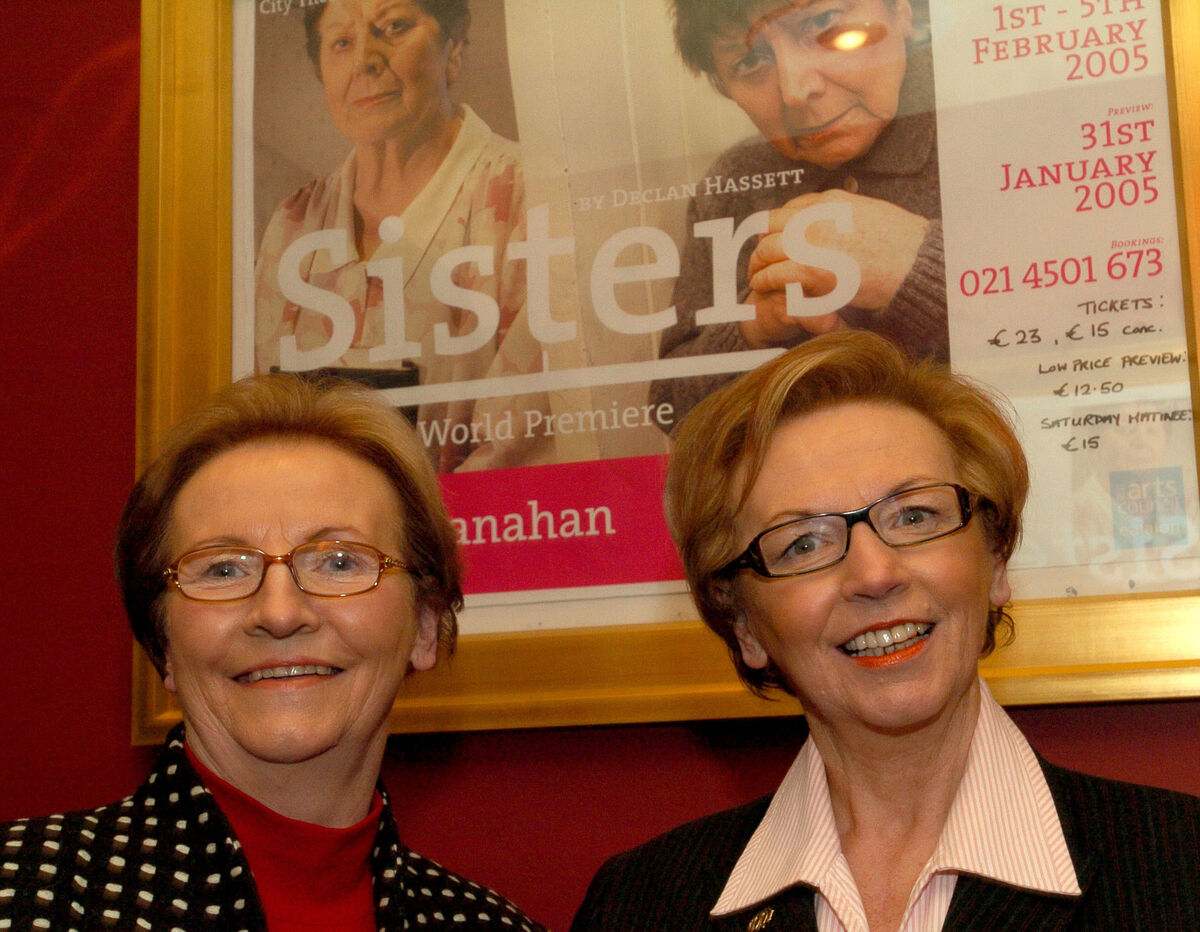 Sisters Ita and Mairin Quill at Declan Hassett's play Sisters in the Everyman Palace Theatre, 2007 Picture Richard Mills.