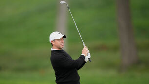 <p>Rory McIlroy hits from the fairway on the 10th hole. Pic: AP Photo/Frank Franklin II</p> <p>Rory McIlroy hits from the fairway on the 10th hole. Pic: AP Photo/Frank Franklin II</p>