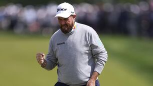 <p>THAT'S THE STUFF: Shane Lowry of Ireland celebrates on the seventh green during the first round of the PGA Championship at Aronimink Golf Club on May 14, 2026 in Newtown, Pennsylvania. Pic: Carl Recine/Getty Images</p>