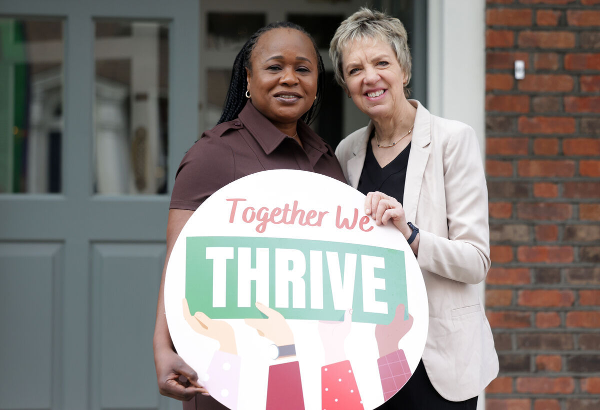 Labour Party leader Ivana Bacik (right) with councillor and by-election candidate Helen Ogbu from Galway help launch the Together We Thrive Campaign, highlighting migrants contribution to Ireland's society and economy recently. Photo: Leah Farrell/© RollingNews.ie Labour Party leader Ivana Bacik (right) with councillor and by-election candidate Helen Ogbu from Galway help launch the Together We Thrive Campaign, highlighting migrants contribution to Ireland's society and economy recently. Photo: Leah Farrell/© RollingNews.ie