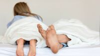 Couple's feet close-up.