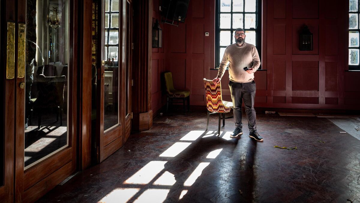 Paul O’Dea casts a shadow across the upper bar during renovation work of The South Gate Bar, formerly the Flying Enterprise, which reopened in March. Picture Chani Anderson Paul O’Dea casts a shadow across the upper bar during renovation work of The South Gate Bar, formerly the Flying Enterprise, which reopened in March. Picture Chani Anderson