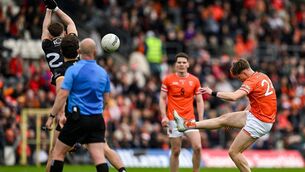 <p>Armagh took a remarkable 40 shots against Down in the Ulster SFC semi-final, scoring an incredible 83% of them. Pic: Ramsey Cardy/Sportsfile</p>