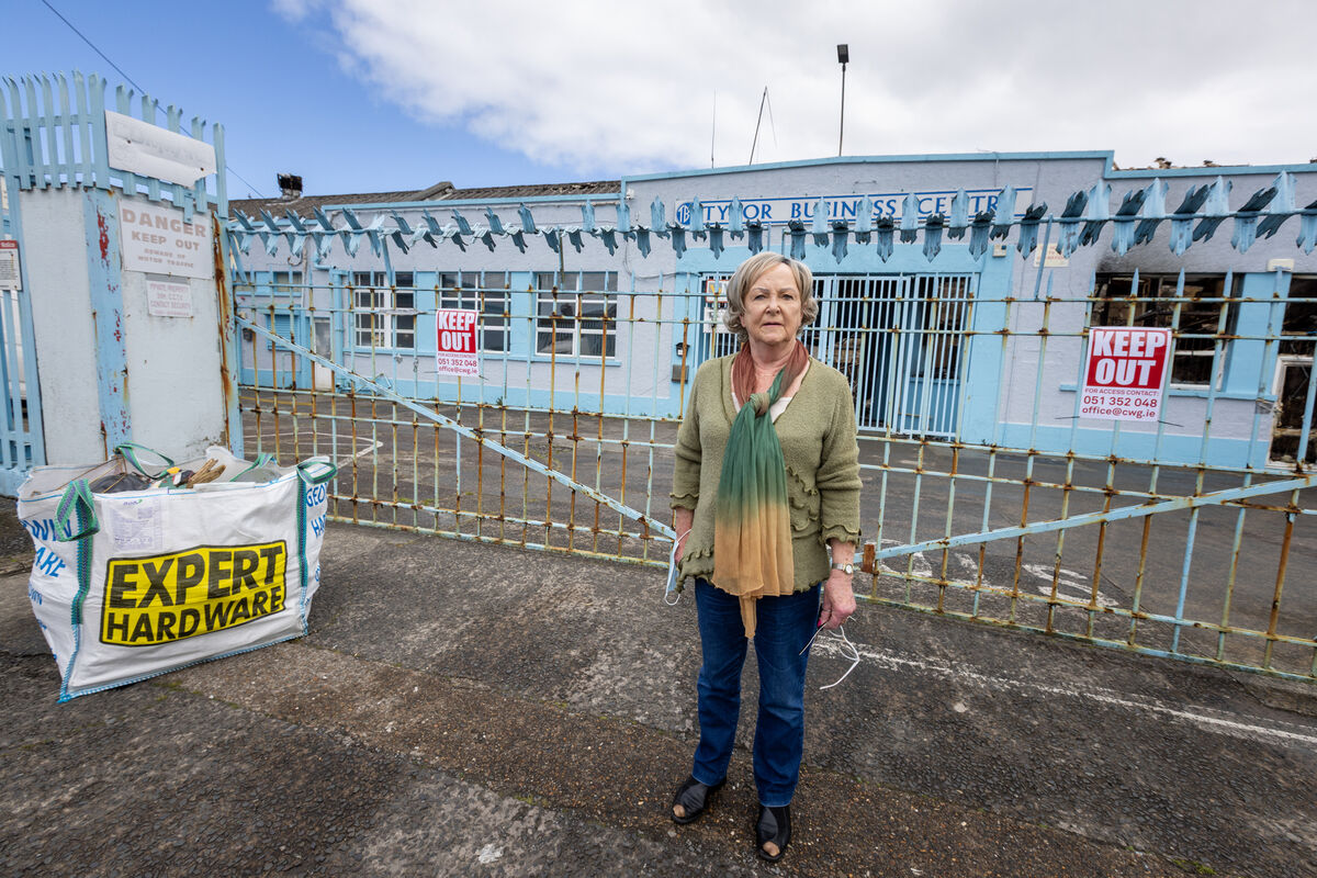 Blánaid MacCann at the entrance to Waterford city’s Tycor Business Centre, where the Cork-born drama costume hire company boss has her own unit. Picture: Neil Michael Blánaid MacCann at the entrance to Waterford city’s Tycor Business Centre, where the Cork-born drama costume hire company boss has her own unit. Picture: Neil Michael