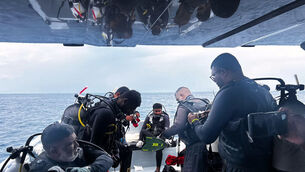 The divers went missing near Alimathaa Island, Vaavu Atoll, Maldives (Maldives President’s Media Division via AP)