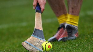 <p>BALL GAME: A general view of a sliotar during the Allianz Hurling League Division 1 Group B match between Antrim and Kilkenny at Corrigan Park in Belfast. Pic: Ramsey Cardy/Sportsfile</p>