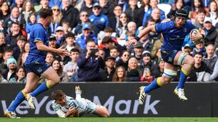 <p>SEVEN UP: Marauding lock Joe McCarthy runs in his side's seventh try as Leinster put the outclassed Ospreys through the ringer at the Aviva Stadium. Pic: Ben Brady, Inpho</p> <p>SEVEN UP: Marauding lock Joe McCarthy runs in his side's seventh try as Leinster put the outclassed Ospreys through the ringer at the Aviva Stadium. Pic: Ben Brady, Inpho</p>