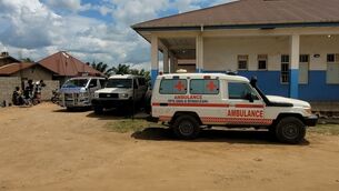 Ambulances are parked outside a hospital in Bunia, Congo (Constant Same Bagalwa/AP) Ambulances are parked outside a hospital in Bunia, Congo (Constant Same Bagalwa/AP)