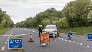 <p>Emergency services at the scene of the fatal accident at Clar, outside Donegal Town. Picture: North West Newspix</p>