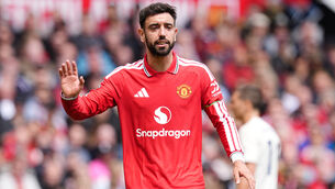 <p>Bruno Fernandes equalled the Premier League assist record for a single season in the win over Nottingham Forest (Martin Rickett/PA).</p>