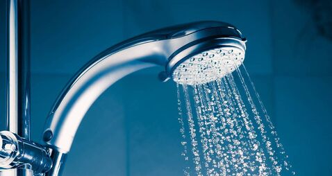refreshing shower with water stream