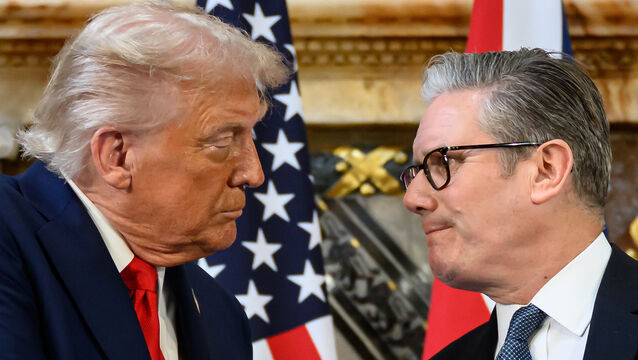 <p>US president Donald Trump with British prime minister Keir Starmer at Chequers in Buckinghamshire on day two of Mr Trump's second state visit to the UK last September. Picture: PA</p>