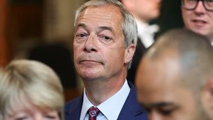 <p>Nigel Farage at the state opening of parliament last week. His Reform UK party surged in last week's local elections while Keir Starmer's British Labour party suffered heavy losses. Picture: Toby Melville/PA </p>