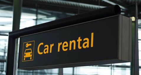 Car rental sign