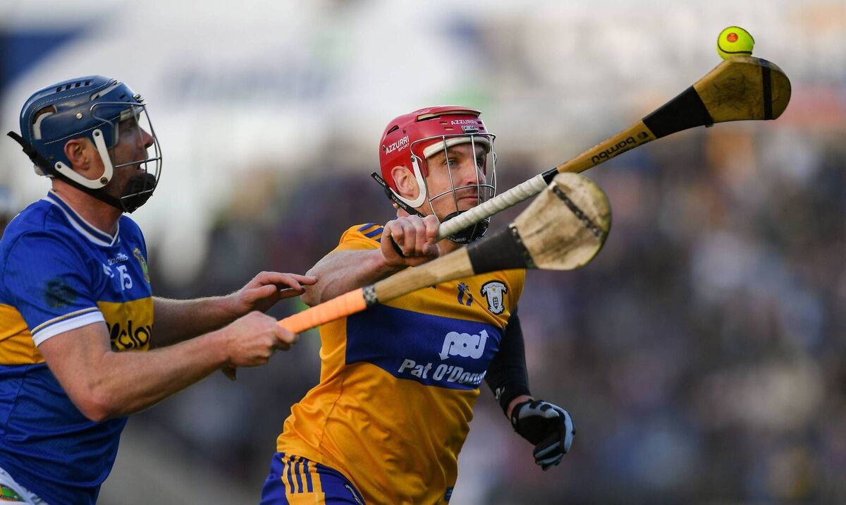 BALANCE: Clare powerhouse John Conlon controls the sliotar under pressure from Tipperary's Jason Forde in Saturday's Munster SHC rd 4 clash in FBD Semple Stadium in Thurles. Pic: John Sheridan/Sportsfile BALANCE: Clare powerhouse John Conlon controls the sliotar under pressure from Tipperary's Jason Forde in Saturday's Munster SHC rd 4 clash in FBD Semple Stadium in Thurles. Pic: John Sheridan/Sportsfile