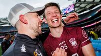 Mark McHugh celebrates with John Heslin 17/5/2026