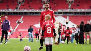 <p>Manchester United's Bruno Fernandes and family after the Nottingham Forest match at Old Trafford. Pic: Martin Rickett/PA Wire.</p> <p>Manchester United's Bruno Fernandes and family after the Nottingham Forest match at Old Trafford. Pic: Martin Rickett/PA Wire.</p>