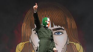 <p>DJ Próvaí of Kneecap performing at Electric Picnic last year. Picture: Larry Cummins</p>