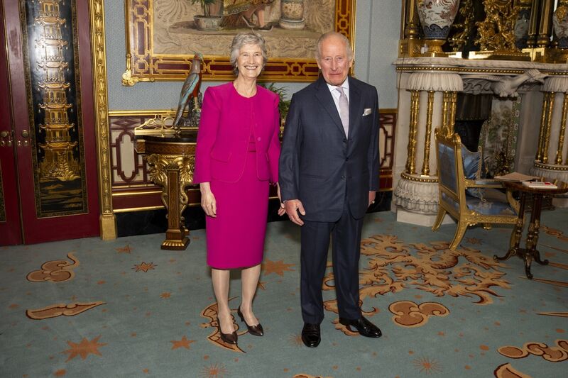 President Catherine Connolly during an audience with Britain's King Charles. Picture: Jordan Pettitt/PA Wire
