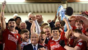 <p>Cork captain Joe Miskella lifts the cup with teammates after their Munster MFC final victory over Kerry. Pic: Brendan Moran/Sportsfile</p> <p>Cork captain Joe Miskella lifts the cup with teammates after their Munster MFC final victory over Kerry. Pic: Brendan Moran/Sportsfile</p>