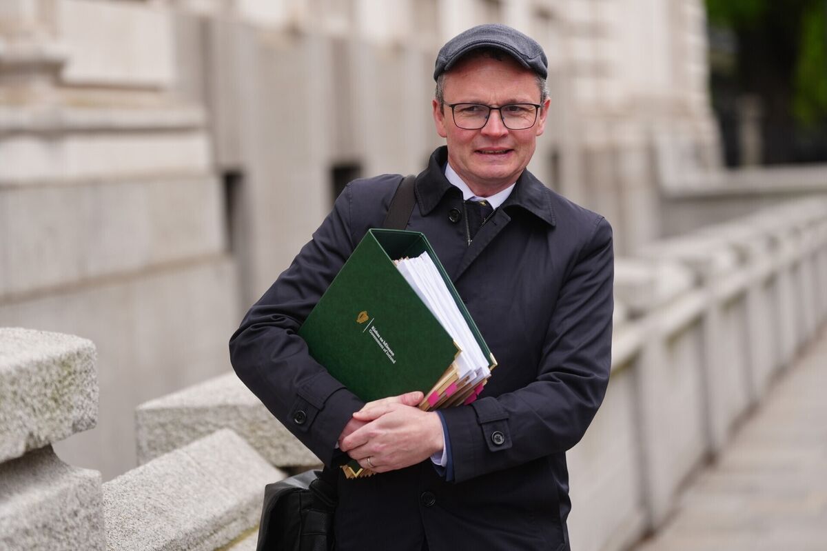 Communications minister Patrick O'Donovan arrives for a Cabinet meeting at Government Buildings on Tuesday. Picture: Brian Lawless/PA Wire Communications minister Patrick O'Donovan arrives for a Cabinet meeting at Government Buildings on Tuesday. Picture: Brian Lawless/PA Wire