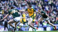 Conor O'Donnell shoots to score his side's first goal of the match 29/3/2026