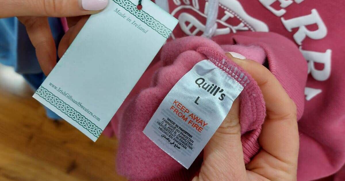 Quills cut off 'Made in Pakistan' sweatshirt labels in ...