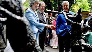 <p>President Catherine Connolly with her husband Brian McEnery and Irish sculptor Donncha Cahill at the Chelsea Flower Show. Pictures: Tony Maxwell </p> <p>President Catherine Connolly with her husband Brian McEnery and Irish sculptor Donncha Cahill at the Chelsea Flower Show. Pictures: Tony Maxwell </p>