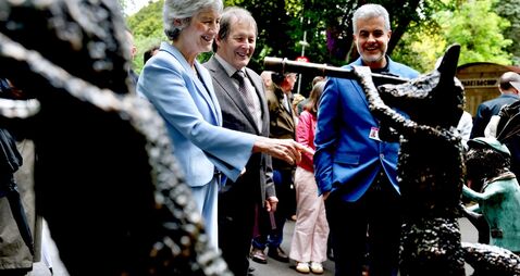 President Catherine Connolly braves 'Galway weather' at the Chelsea Flower Show
