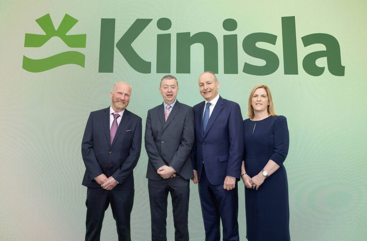 At the launch of the new corporate identity in Listowel, from left, James Tangney, chair of Kinisla; Pat Murphy CEO, Kinisla; An Taoiseach Micheál Martin; and Mary Buckley, communications director, Kinisla. At the launch of the new corporate identity in Listowel, from left, James Tangney, chair of Kinisla; Pat Murphy CEO, Kinisla; An Taoiseach Micheál Martin; and Mary Buckley, communications director, Kinisla.
