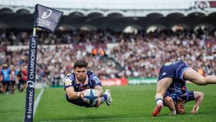 <p>WINNER: James Crombie's super picture of Matthieu Jalibert's try for Bordeaux Bègles against Toulouse has been named the Investec Champions Cup “Out of the Ordinary” Photograph of the Year. Pic: James Crombie, Inpho</p>