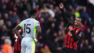 <p>Eli Junior Kroupi scored a 39th minute opening goal for Bournemouth against Manchester City to hand Arsenal the Premier League title. Pic: John Walton/PA Wire.</p>