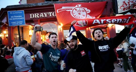 Arsenal fans at the Emirates