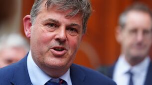 <p>RTÉ director general Kevin Bakhurst and deputy director general Adrian Lynch after their meeting with media minister Patrick O'Donovan yesterday. Picture: Brian Lawless/PA</p>
