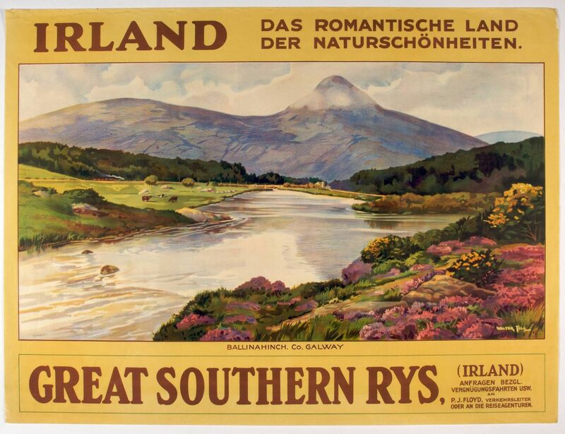 An interwar poster in German featuring a view of the (now defunct) Galway-Clifden railway line. 20th century Ireland had a more international outlook than many people seem to realise nowadays. Picture: National Museum of Ireland/Walter Till An interwar poster in German featuring a view of the (now defunct) Galway-Clifden railway line. 20th century Ireland had a more international outlook than many people seem to realise nowadays. Picture: National Museum of Ireland/Walter Till