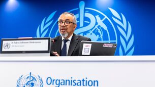 Tedros Adhanom Ghebreyesus speaks to the media (Salvatore Di Nolfi/Keystone via AP)