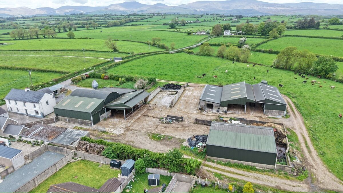 The house and outbuildings of 54-acre farm at Moher, Ballyporeen.