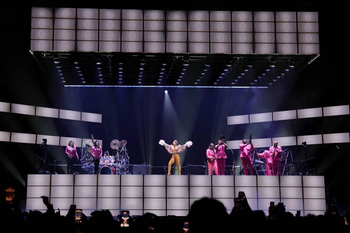 A recent image of Doja Cat's impressive stage set. (Photo by Jemal Countess/Getty Images for Global Citizen)