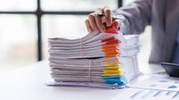 Business Documents, Auditor businesswoman checking searching document legal prepare paperwork or report for analysis TAX time,ac